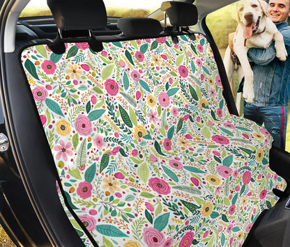 Girly Spring Flower Pattern Print Pet Car Back Seat Cover