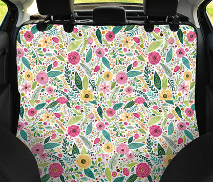 Girly Spring Flower Pattern Print Pet Car Back Seat Cover