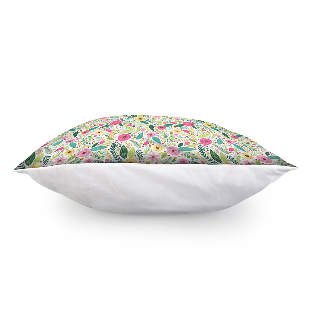 Girly Spring Flower Pattern Print Pillow Cover