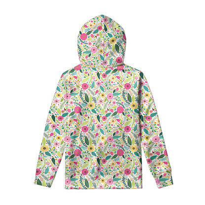 Girly Spring Flower Pattern Print Pullover Hoodie