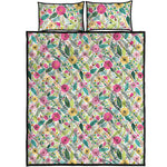 Girly Spring Flower Pattern Print Quilt Bed Set