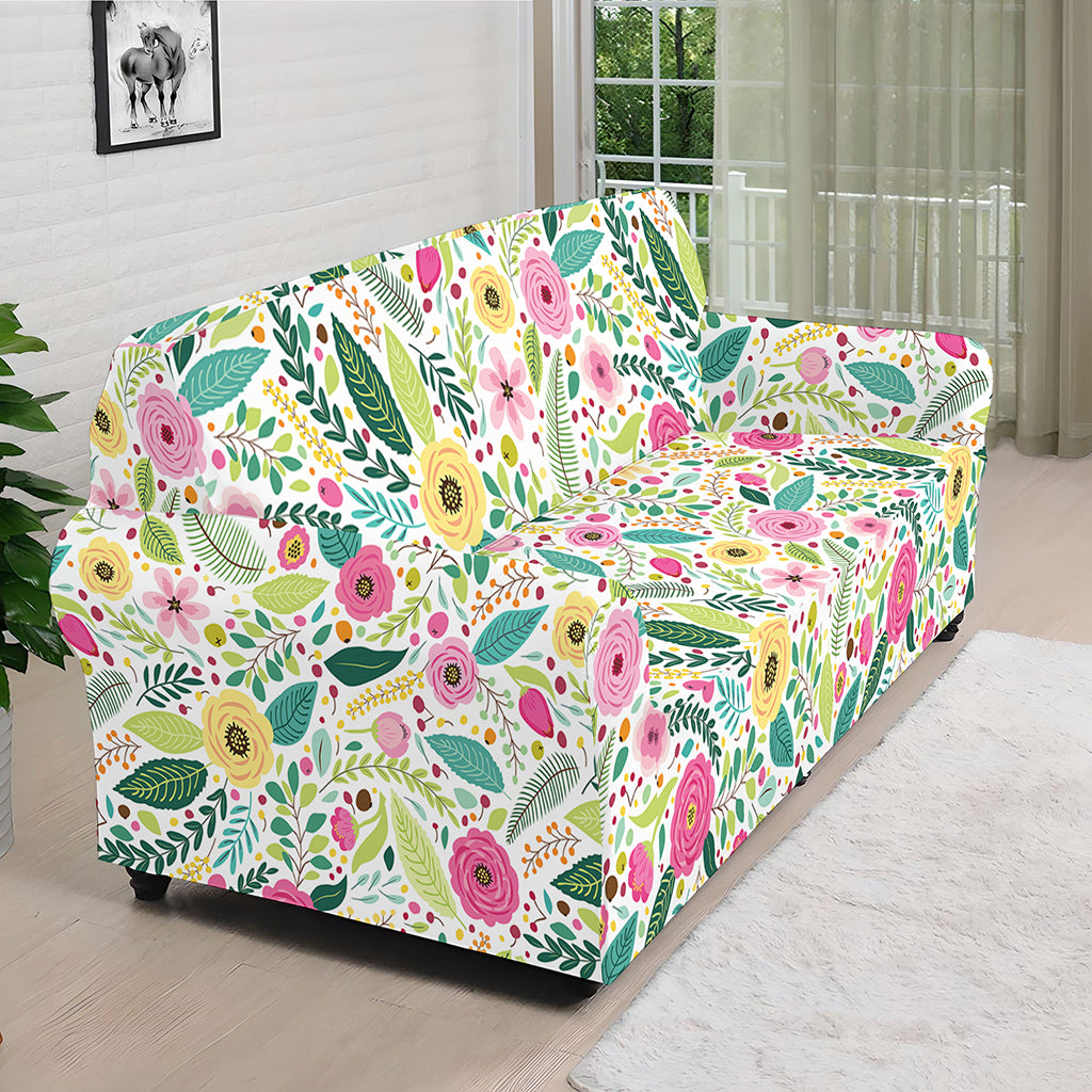 Girly Spring Flower Pattern Print Sofa Cover