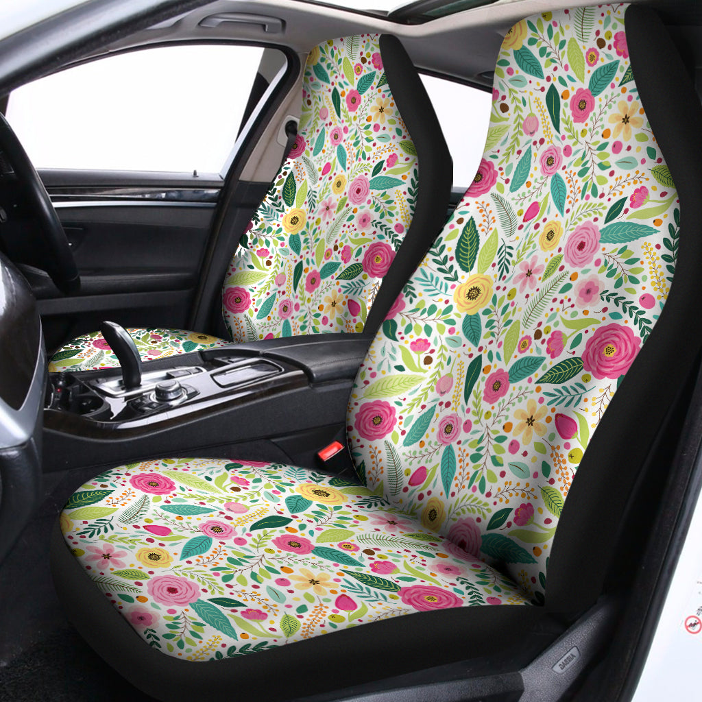 Girly Spring Flower Pattern Print Universal Fit Car Seat Covers