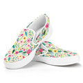 Girly Spring Flower Pattern Print White Slip On Sneakers