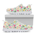 Girly Spring Flower Pattern Print White Running Shoes