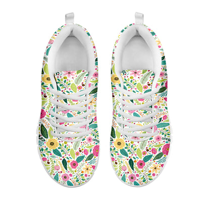 Girly Spring Flower Pattern Print White Sneakers