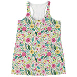 Girly Spring Flower Pattern Print Women's Racerback Tank Top