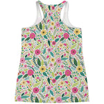 Girly Spring Flower Pattern Print Women's Racerback Tank Top