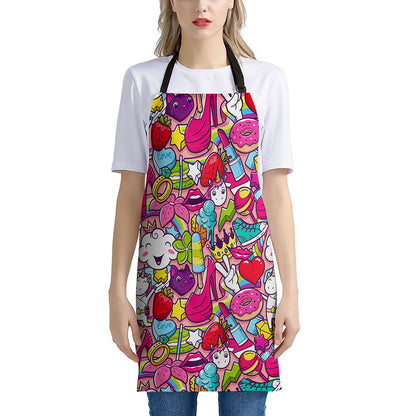 Girly Unicorn Cartoon Pattern Print Apron