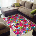 Girly Unicorn Cartoon Pattern Print Area Rug GearFrost