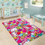 Girly Unicorn Cartoon Pattern Print Area Rug GearFrost