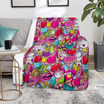 Girly Unicorn Cartoon Pattern Print Blanket