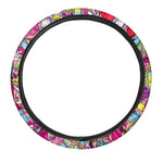 Girly Unicorn Cartoon Pattern Print Car Steering Wheel Cover