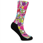 Girly Unicorn Cartoon Pattern Print Crew Socks