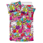 Girly Unicorn Cartoon Pattern Print Duvet Cover Bedding Set