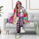 Girly Unicorn Cartoon Pattern Print Hooded Blanket