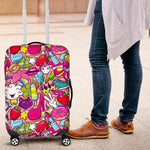 Girly Unicorn Cartoon Pattern Print Luggage Cover GearFrost