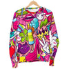 Girly Unicorn Cartoon Pattern Print Men's Crewneck Sweatshirt GearFrost