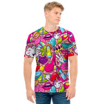 Girly Unicorn Cartoon Pattern Print Men's T-Shirt