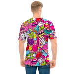 Girly Unicorn Cartoon Pattern Print Men's T-Shirt