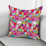 Girly Unicorn Cartoon Pattern Print Pillow Cover