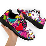 Girly Unicorn Cartoon Pattern Print Sport Shoes GearFrost