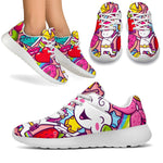 Girly Unicorn Cartoon Pattern Print Sport Shoes GearFrost
