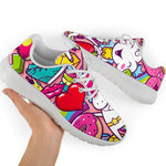 Girly Unicorn Cartoon Pattern Print Sport Shoes GearFrost