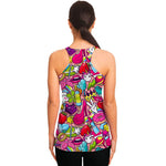 Girly Unicorn Cartoon Pattern Print Women's Racerback Tank Top