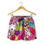 Girly Unicorn Cartoon Pattern Print Women's Shorts