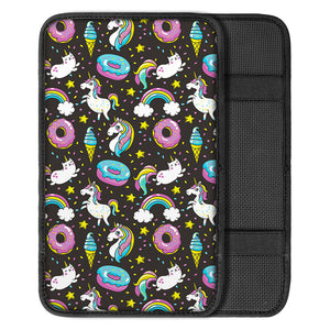 Girly Unicorn Donut Pattern Print Car Center Console Cover