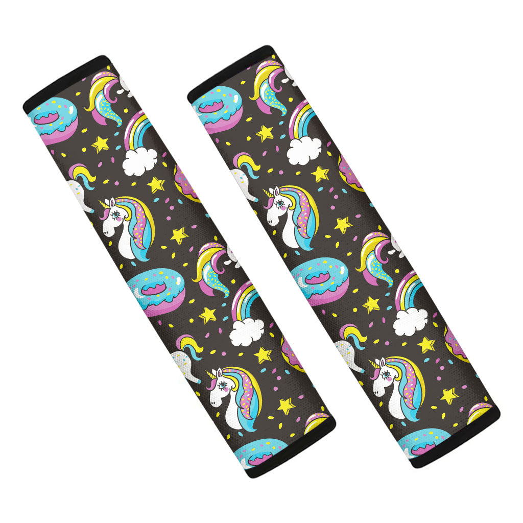 Girly Unicorn Donut Pattern Print Car Seat Belt Covers