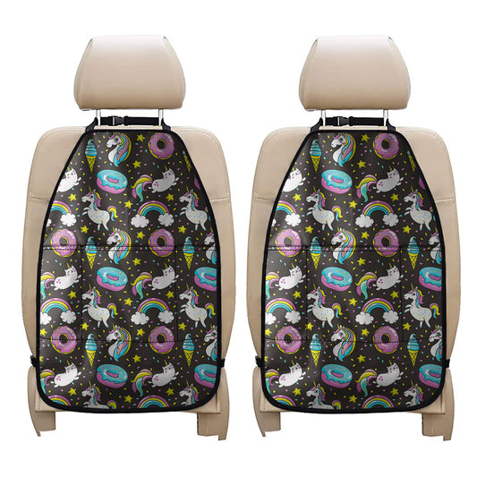 Girly Unicorn Donut Pattern Print Car Seat Organizers