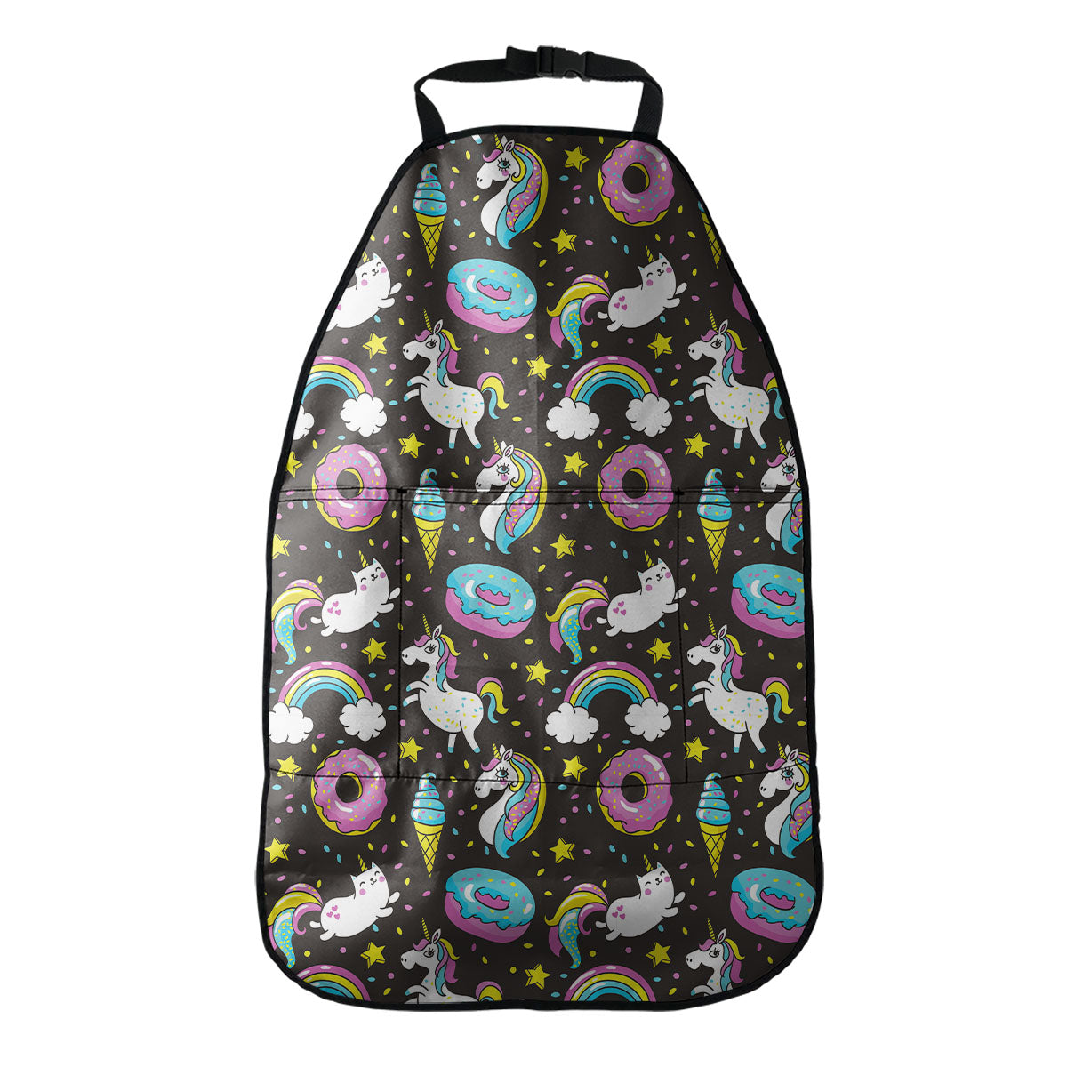 Girly Unicorn Donut Pattern Print Car Seat Organizers