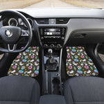 Girly Unicorn Donut Pattern Print Front and Back Car Floor Mats
