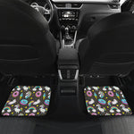 Girly Unicorn Donut Pattern Print Front and Back Car Floor Mats