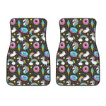 Girly Unicorn Donut Pattern Print Front Car Floor Mats