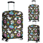 Girly Unicorn Donut Pattern Print Luggage Cover GearFrost