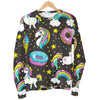 Girly Unicorn Donut Pattern Print Men's Crewneck Sweatshirt GearFrost