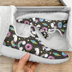 Girly Unicorn Donut Pattern Print Mesh Knit Shoes GearFrost