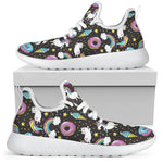 Girly Unicorn Donut Pattern Print Mesh Knit Shoes GearFrost