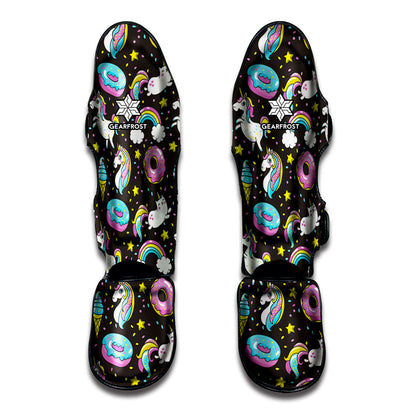 Girly Unicorn Donut Pattern Print Muay Thai Shin Guard