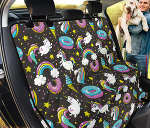 Girly Unicorn Donut Pattern Print Pet Car Back Seat Cover