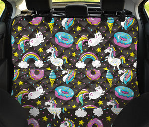 Girly Unicorn Donut Pattern Print Pet Car Back Seat Cover