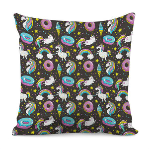 Girly Unicorn Donut Pattern Print Pillow Cover