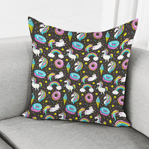 Girly Unicorn Donut Pattern Print Pillow Cover