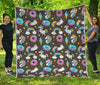 Girly Unicorn Donut Pattern Print Quilt