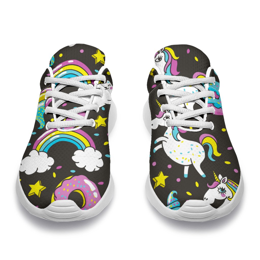 Girly Unicorn Donut Pattern Print Sport Shoes GearFrost