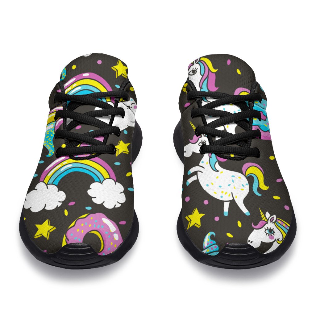 Girly Unicorn Donut Pattern Print Sport Shoes GearFrost