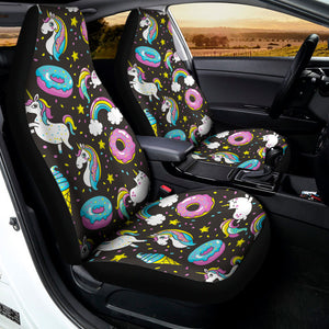 Girly Unicorn Donut Pattern Print Universal Fit Car Seat Covers